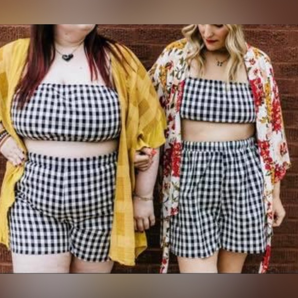 NWOT•Vada Winter•the Lake Crop Top•Black and White Gingham•Womens - Picture 7 of 7